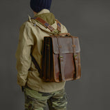 Versatile Vintage Leather Backpack