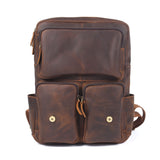 Vintage Leather Student Backpack